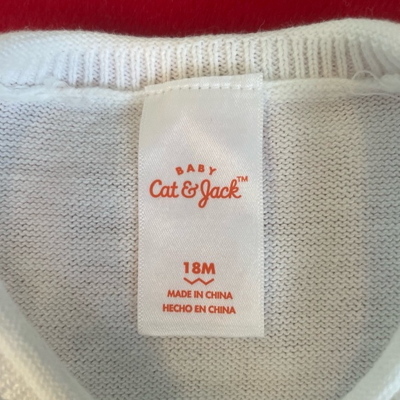 2 pc. NWOT Cat & Jack white pointelle sweater AND EUC Garanimals pink jeggings - Picture 7 of 7